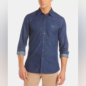 Lacostex Keith Haring Men's Long Sleeve Printed Chambray Shirt